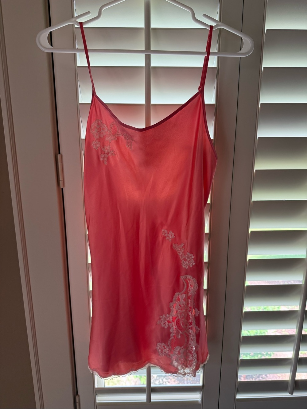 Small Victoria’s Secret Coral Slip Dress with Lace Trim